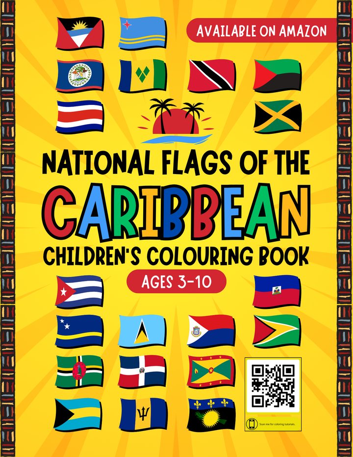 National Flags of the Caribbean — children's colouring book cover