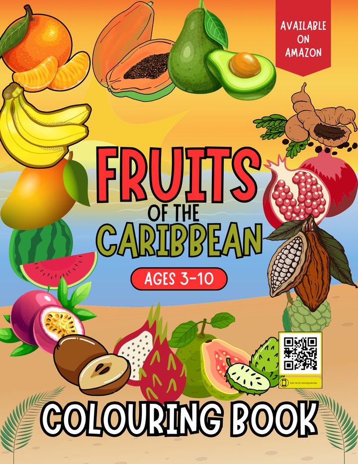Fruits of the Caribbean — colouring book cover