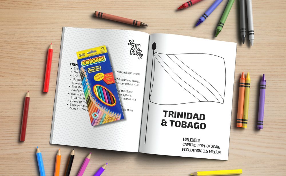 Colour-the-flag page for Trinidad & Tobago